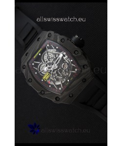 Richard Mille RM35-2 Rafael Nadal Forged Carbon Case with Black Rubber Strap