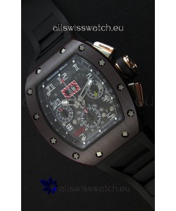 Richard Mille RM011-FM Felipe Massa One Piece Ceramic Case Watch in Black Strap
