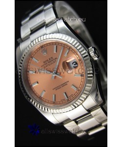 Rolex Datejust 36MM Cal.3135 Movement Swiss Replica Champange Dial Oyster Strap - Ultimate 904L Steel Watch 