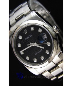Rolex Datejust 36MM Cal.3135 Movement Swiss Replica Watch in Black Printed Dial
