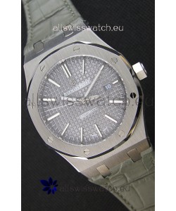 Audemars Piguet Royal Oak 41MM Grey Dial Leather Strap - 1:1 Mirror Ultimate Edition