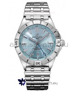 Breitling Chronomat Automatic GMT 40 Light Blue Dial 1:1 Mirror Swiss Replica Watch 