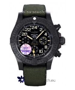 Breitling Avenger Hurricane Chronograph Black Dial Khaki Nylon - DLC Coating Swiss Replica Watch