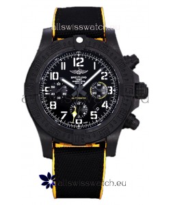 Breitling Avenger Hurricane Chronograph Black Dial Yellow Rimmed Nylon - DLC Coating Swiss Replica Watch