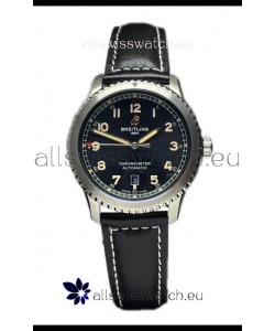 Breitling Navitimer Aviator 8 Automatic 41 Black Dial Brown Strap 1:1 Mirror Swiss Replica Watch 