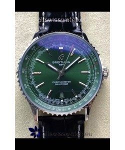 Breitling Navitimer 1 Automatic Swiss Replica Watch in Green Dial - Leather Strap