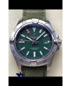 Breitling Avenger GMT Automatic 44 Swiss 1:1 Super Clone Replica Watch - Green Dial 