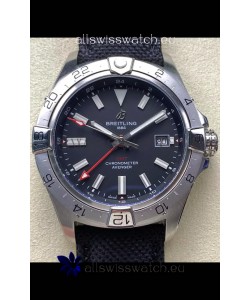 Breitling Avenger GMT Automatic 44 Swiss 1:1 Super Clone Replica Watch - Black Dial 