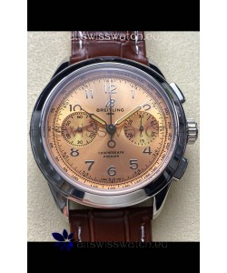 Breitling Premier B01 Chronograph 42 Edition Steel Casing Champange Dial - 1:1 Mirror Replica Watch