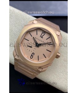 Bvlgari Octo Finissmo Edition 1:1 Mirror Replica Sandblasted Rose Gold Casing