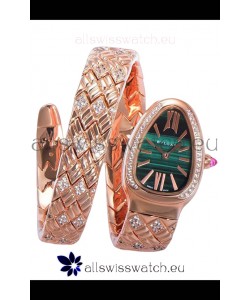 Bvlgari Serpenti Edition Rose Gold Casing Green Dial Watch in 1:1 Mirror Quality