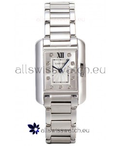 Cartier Tank Anglaise Steel Casing in Steel Strap Swiss Quartz Watch 30MM