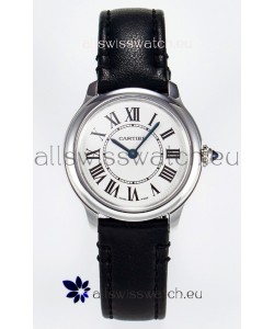 Ronde De Cartier Super Clone 29MM Swiss Replica Watch in Silver-Plated White Dial
