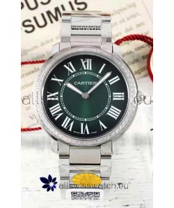 Cartier Ronde Must 36MM Swiss Quartz Green Dial 1:1 Mirror Swiss Replica Watch 