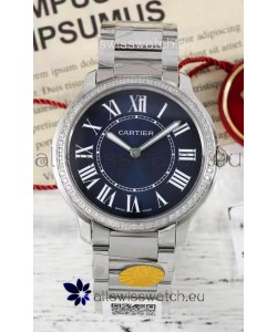 Cartier Ronde Must 36MM Swiss Quartz Blue Dial 1:1 Mirror Swiss Replica Watch 