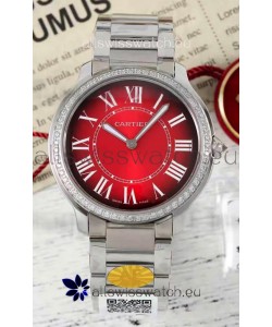 Cartier Ronde Must 36MM Swiss Quartz Red Dial 1:1 Mirror Swiss Replica Watch 