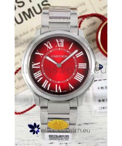 Cartier Ronde Must 36MM Swiss Quartz Red Dial 1:1 Mirror Swiss Replica Watch 