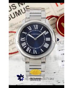 Cartier Ronde Must 36MM Swiss Quartz Blue Dial 1:1 Mirror Swiss Replica Watch 