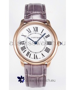 Ronde Louis Cartier Super Clone 36MM Rose Gold Watch in Swiss Quartz Movement