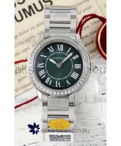 Cartier Ronde Must 29MM Swiss Quartz Green Dial 1:1 Mirror Swiss Replica Watch 