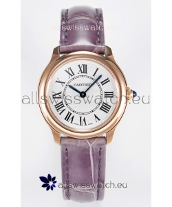 Ronde Louis Cartier Super Clone 29MM Rose Gold Watch in Swiss Quartz Movement