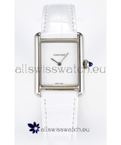 Tank Must Cartier Super Clone Edition 29MM Watch in Steel Casing White Dial 