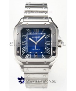 Cartier Santos De Cartier 904L Steel Blue Dial Super Clone Replica 40MM Watch 