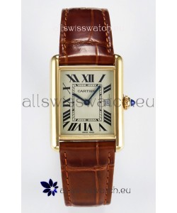 Tank Must Cartier Super Clone Edition 33.7 Watch in Yellow Gold Casing 