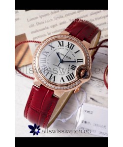 Ballon De Cartier Swiss Automatic Silver Dial Mirror Quality 33MM in Rose Gold Plating