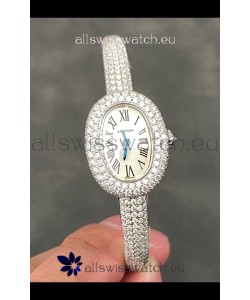 Baignoire De Cartier Diamonds Paved Super Clone Quartz Replica Watch