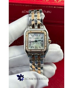 PANTHERE de Cartier Edition 27mm Pearl Dial 1:1 Mirror Swiss Watch Two Tone Rose Gold Casing