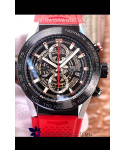 Tag Heuer Carrera Heuer 01 Swiss Replica Watch in Red Strap 45MM 