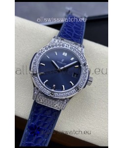 Hublot Classic Fusion Stainless Steel 33MM Blue Dial Swiss Quartz Movement Watch 1:1 Mirror Quality