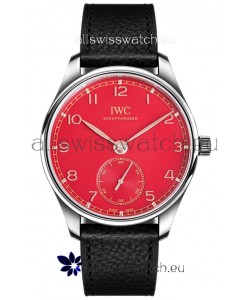 IWC Portugieser Automatic 40 IW3583 Red Dial in Stainless Steel 1:1 Mirror Replica Watch 