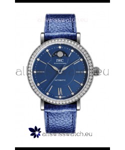 IWC Portofino IW659601 Automatic Moon Phase Steel Casing Watch in Blue Dial 37MM