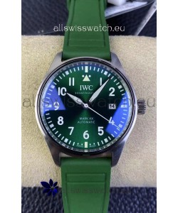 IWC Pilot MARK Series IW328205 1:1 Mirror Swiss Replica Watch in Green Dial Rubber Strap