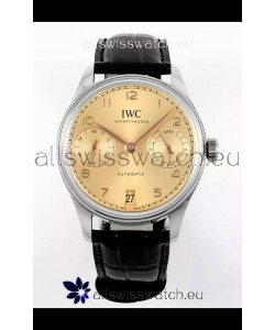 IWC Super Clone Portugieser Swiss 1:1 Mirror Replica Watch Champange Dial Steel Case Watch