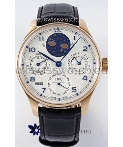 IWC Portuguese Perpetual Calendar Rose Gold Swiss Replica Watch REF. IW503302