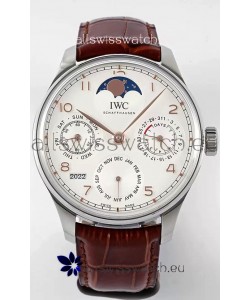 IWC Portuguese Perpetual Calendar 904L Steel Swiss Replica Watch REF. IW503307