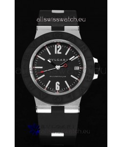 Bvlgari Aluminum 1:1 Mirror Swisss Replica Watch in Black Dial 