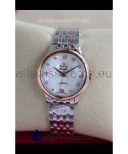 Omega De Ville Edition Swiss Automatic Watch in Two Tone Rose Gold White Dial 