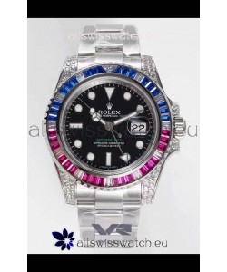 Rolex GMT Masters II Diamonds Swiss watch in 904L Case - 1:1 Mirror Quality