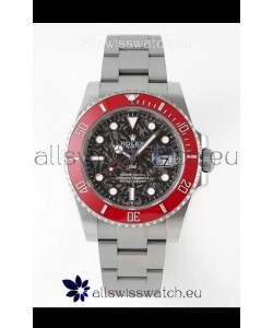 Rolex Submariner DiW Stainless Steel Casing Ceramic Red Bezel Edition Watch 