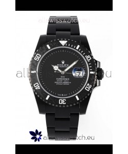 Rolex Submariner DiW DLC Coated Steel Casing Black Ceramic Bezel Edition Watch 