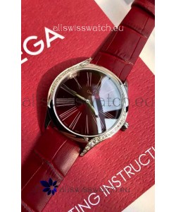 Omega De Ville Tresor Edition Swiss Quartz Watch 36MM Steel Casing Red Dial
