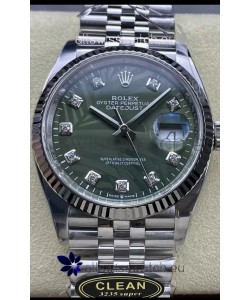 Rolex Datejust Cal.3235 Movement 1:1 Mirror Replica 904L Steel 36MM - Green Palm Motif Dial