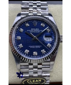 Rolex Datejust Cal.3235 Movement 1:1 Mirror Replica 904L Steel 36MM - Blue Fluted Motif Dial