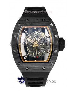 Richard Mille RM055 Black Carbon Casing Black Rubber 1:1 Superclone Genuine Tourbillon Watch 