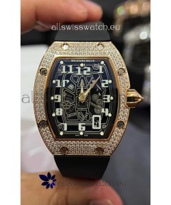 Richard Mille RM67-01 Rose Gold Diamonds Titanium Casing 1:1 Swiss Replica Watch 