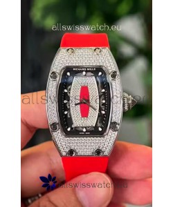 Richard Mille RM007 Diamonds Paved Black Dial 904L Steel Superclone Swiss Watch